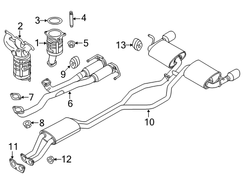 2014 Lincoln MKX Exhaust Components Diagram