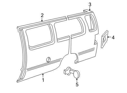 1999 Ford E-150 Econoline Club Wagon Side Panel & Components Diagram 1 - Thumbnail