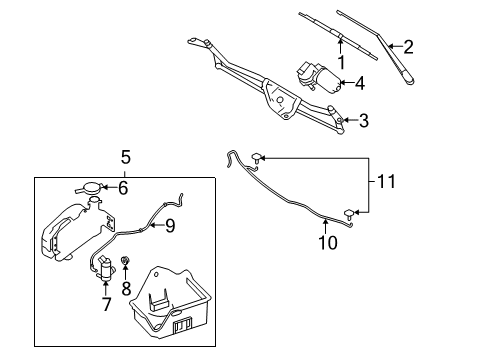 2014 Ford F-150 Hose - Windshield Washer Diagram for CL3Z-17K605-A