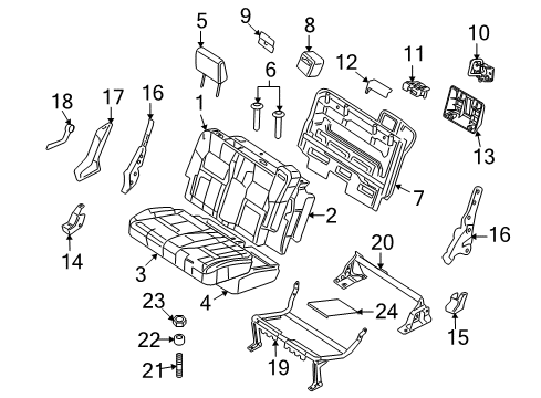 2007 Ford Explorer Sport Trac Head Rest Assembly Diagram for 6L2Z-78611A08-EAA