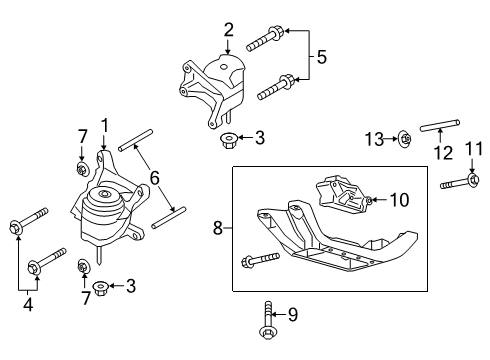 2020 Ford Police Interceptor Utility Engine & Trans Mounting Diagram 2 - Thumbnail