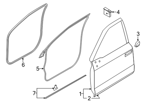 2023 Ford F-150 Door & Components Diagram 1 - Thumbnail