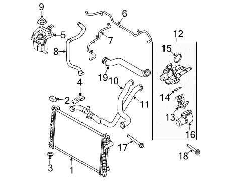 2011 Ford Fusion Radiator & Components Diagram 4 - Thumbnail