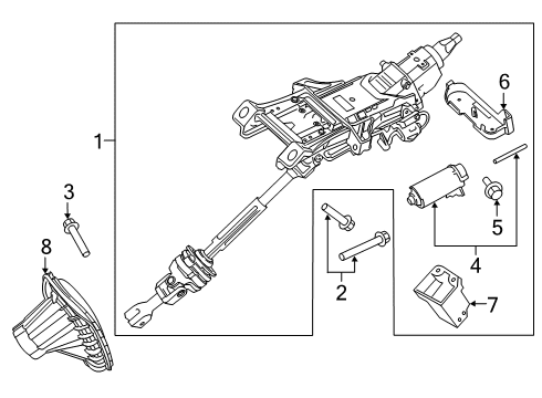 2020 Lincoln Nautilus Steering Column & Wheel, Steering Gear & Linkage Diagram 3 - Thumbnail