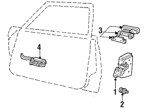 1985 Mercury Marquis Glass & Hardware, Lock & Hardware Diagram 2 - Thumbnail