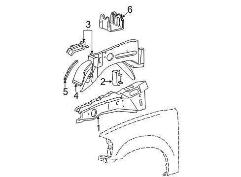 2002 Ford F-150 Inner Components - Fender Diagram