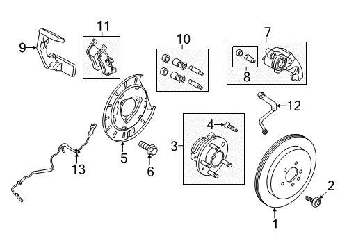 2016 Lincoln MKT Brake Components, Brakes Diagram 6 - Thumbnail