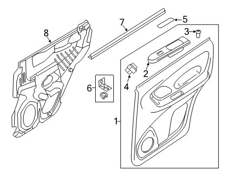 2008 Ford Escape Panel Assembly - Door Trim Diagram for 8L8Z-7827406-AB