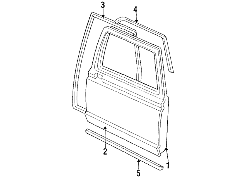 1989 Ford Bronco Door & Components Diagram