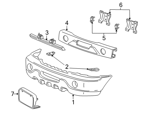 2002 Lincoln Blackwood Front Bumper Diagram