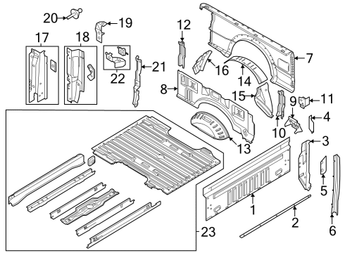 2024 Ford F-350 Super Duty Front & Side Panels, Floor Diagram 1 - Thumbnail