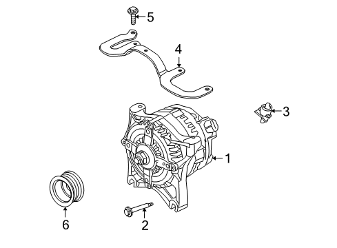 2015 Lincoln Navigator Alternator Assembly Diagram for FL1Z-10346-B