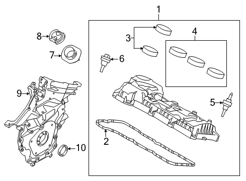 2011 Ford Explorer Valve & Timing Covers Diagram