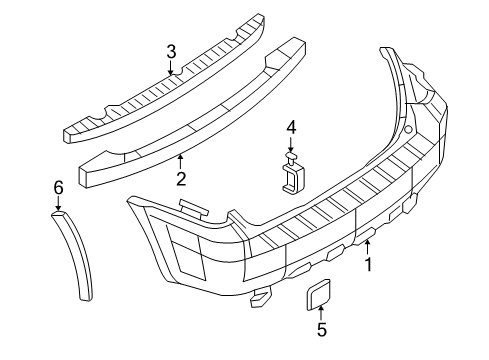 2006 Ford Escape Rear Bumper Diagram 1 - Thumbnail