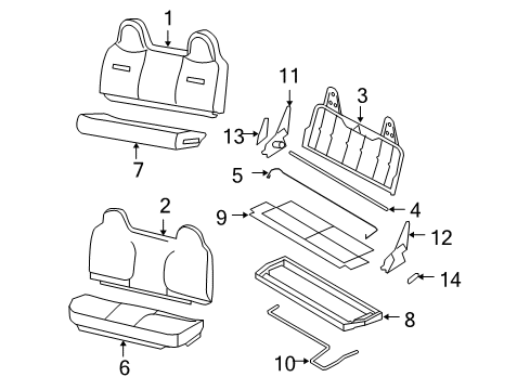 2007 Ford F-250 Super Duty Seat Back Cover Assembly Diagram for 7C3Z-2564416-JB