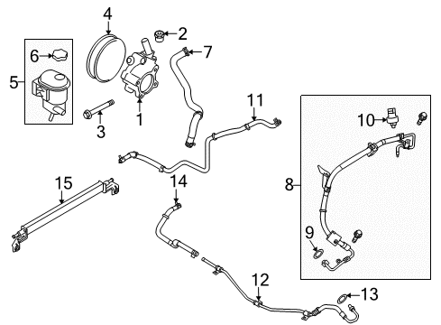 2009 Lincoln MKS P/S Pump & Hoses, Steering Gear & Linkage Diagram 2 - Thumbnail