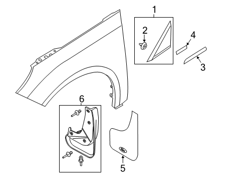 2014 Ford Focus Exterior Trim - Fender Diagram