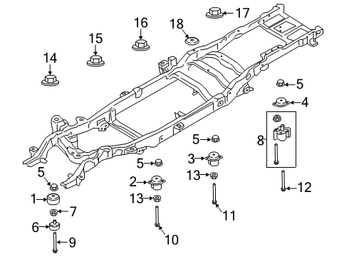 2022 Ford F-250 Super Duty Frame & Components Diagram