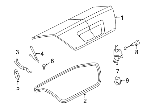 2009 Mercury Sable Trunk Lid Diagram