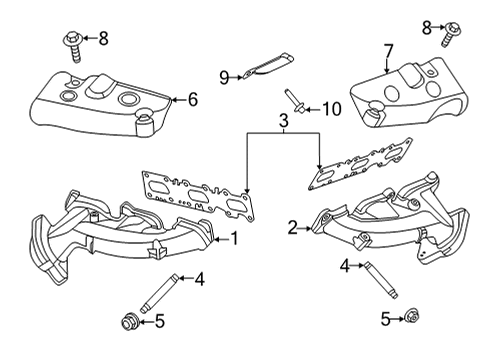 2023 Ford Transit-350 SHIELD - EXHAUST MANIFOLD HEAT Diagram for LK4Z-9A462-A