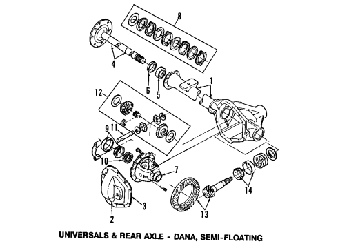 1996 Ford E-150 Econoline Shaft Assembly Rear Axle Diagram for E6UZ4234A