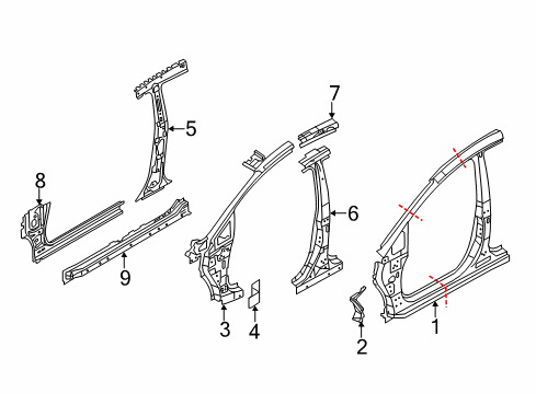 2019 Ford Fiesta Hinge Pillar Diagram