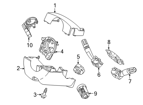 2012 Ford Edge Shroud, Switches & Levers Diagram