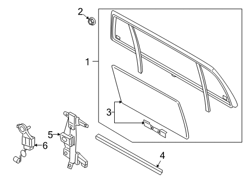 2010 Ford Explorer Sport Trac Regulator - Window - Less Motor Diagram for 7A2Z-7827008-A