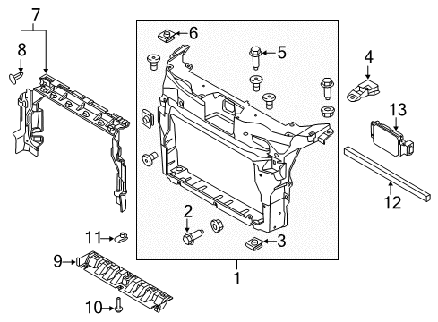 2014 Ford Police Interceptor Utility Front End Assembly Diagram for DB5Z-16138-A