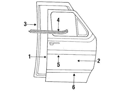 1987 Ford E-150 Econoline Door Assembly Front Diagram for E9UZ1620124A