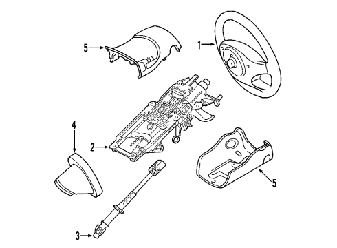 2008 Mercury Sable Steering Wheel Assembly Diagram for 8T5Z-3600-DA