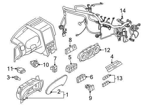 2007 Ford Explorer Sport Trac A/C & Heater Control Units Diagram