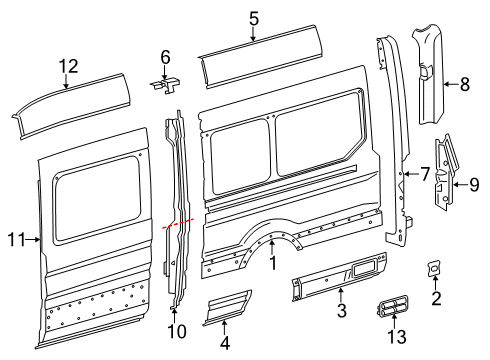 2016 Ford Transit-350 PANEL - BODY ROCKER Diagram for KK3Z-6110129-B