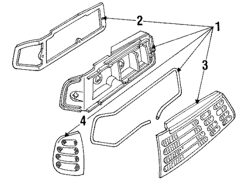 1989 Ford Taurus Lens W/Amtg Diagram for E9DZ13450A