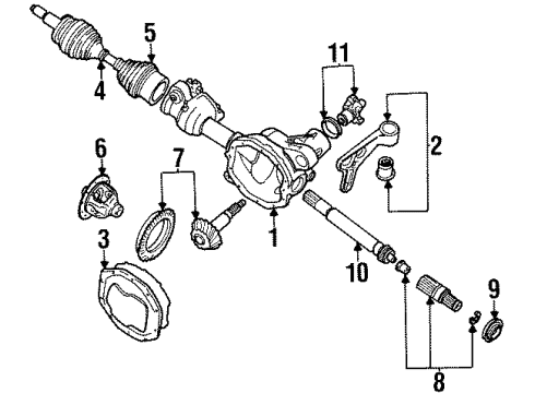 2000 Mercury Mountaineer Carrier & Front Axles Diagram