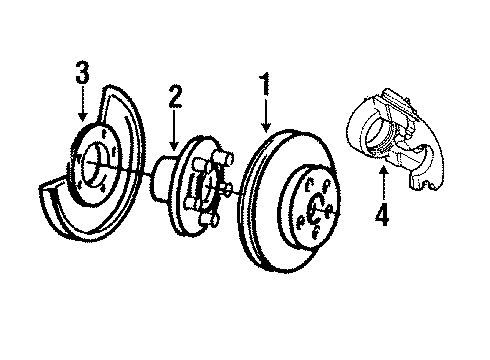 1994 Ford Aerostar Front Brakes Diagram 2 - Thumbnail