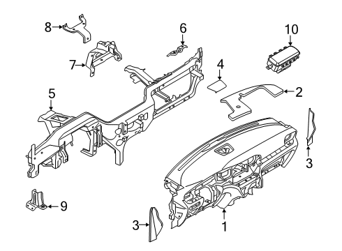 2022 Ford Explorer PANEL - INSTRUMENT Diagram for LB5Z-7804481-AF