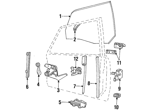 1985 Ford Escort Door & Components Diagram