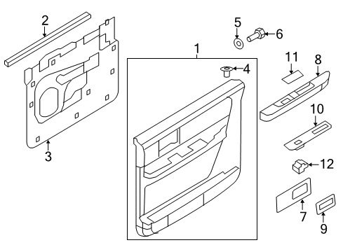 2011 Lincoln Navigator Trim Assembly - Front Door Diagram for 7L7Z-7827406-AC