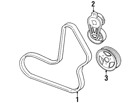 1997 Mercury Tracer Belts & Pulleys Diagram