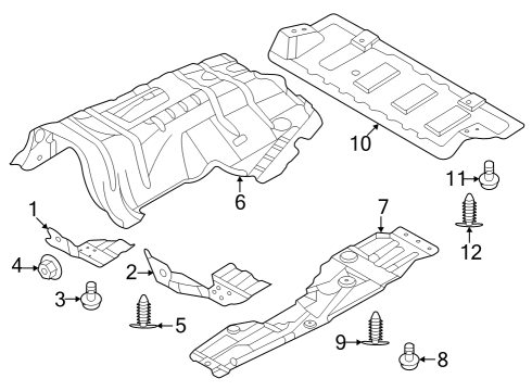 2021 Ford Bronco Under Cover & Splash Shields Diagram 1 - Thumbnail