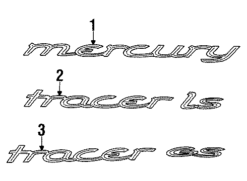 1998 Mercury Tracer Nameplate Diagram for F8KZ5442528BAB