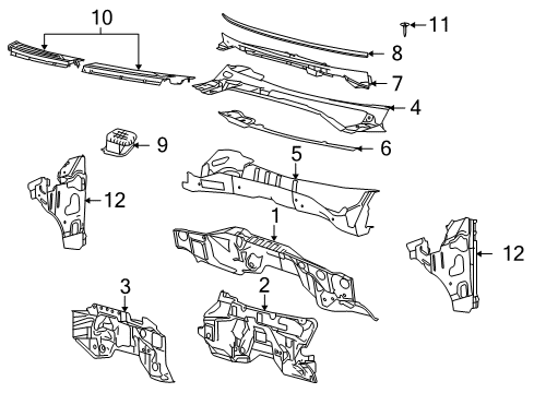 2009 Ford F-150 Cab Cowl Diagram 1 - Thumbnail