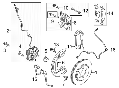 2021 Ford Expedition Front Brakes Diagram 1 - Thumbnail