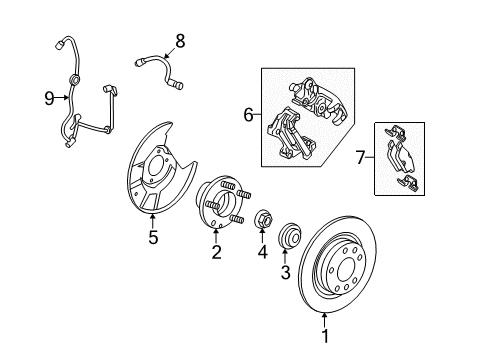 2006 Mercury Milan Brake Components Diagram