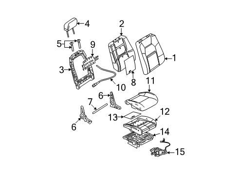 2007 Mercury Mountaineer Front Seat Components Diagram 2 - Thumbnail