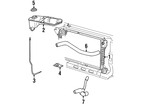 1996 Ford Mustang Radiator & Components Diagram