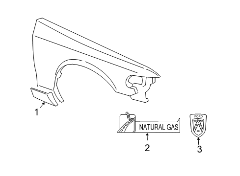 2005 Ford Crown Victoria Exterior Trim - Fender Diagram