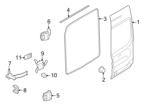 2022 Ford E-Transit Door & Components Diagram 2 - Thumbnail