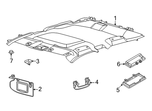 2023 Ford Maverick Interior Trim - Roof Diagram